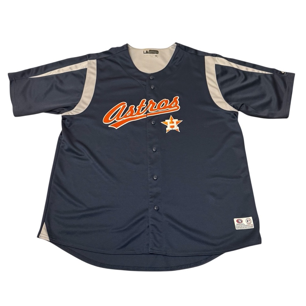 Houston Astros MLB Genuine Merchandise Button Up Jersey Men’s XXL Navy Blue